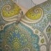 KRAVET - Decorative Pillow Cover - 20 x 20 - Throw Pillow - Accent Pillow - Aqua - Lime Green - Light Blue - Paisley - Ikat