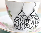 Black Butterfly Metal Earrings