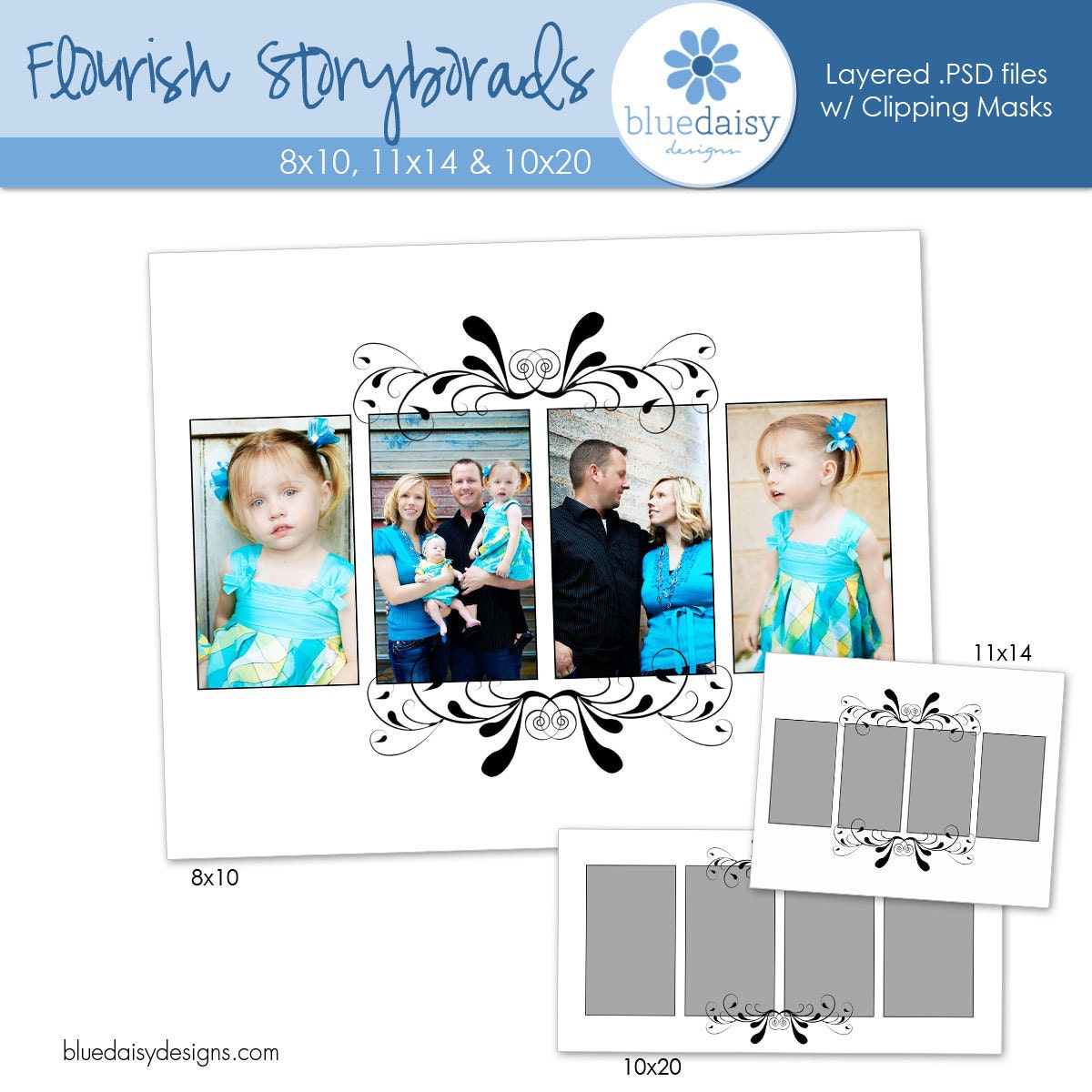 Flourish Storyboard Collection (8x10, 11x14, 10x20) - Photographer Resources