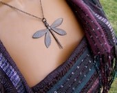 Antiqued Brass Dragonfly Necklace