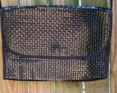 SALE Large Black Woven Envelope Purse