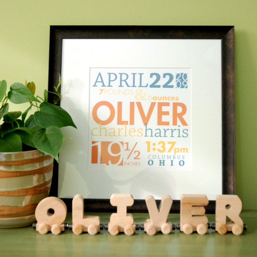 Nursery Art, Baby Stats, Birth Announcement Wall Art, Personalized