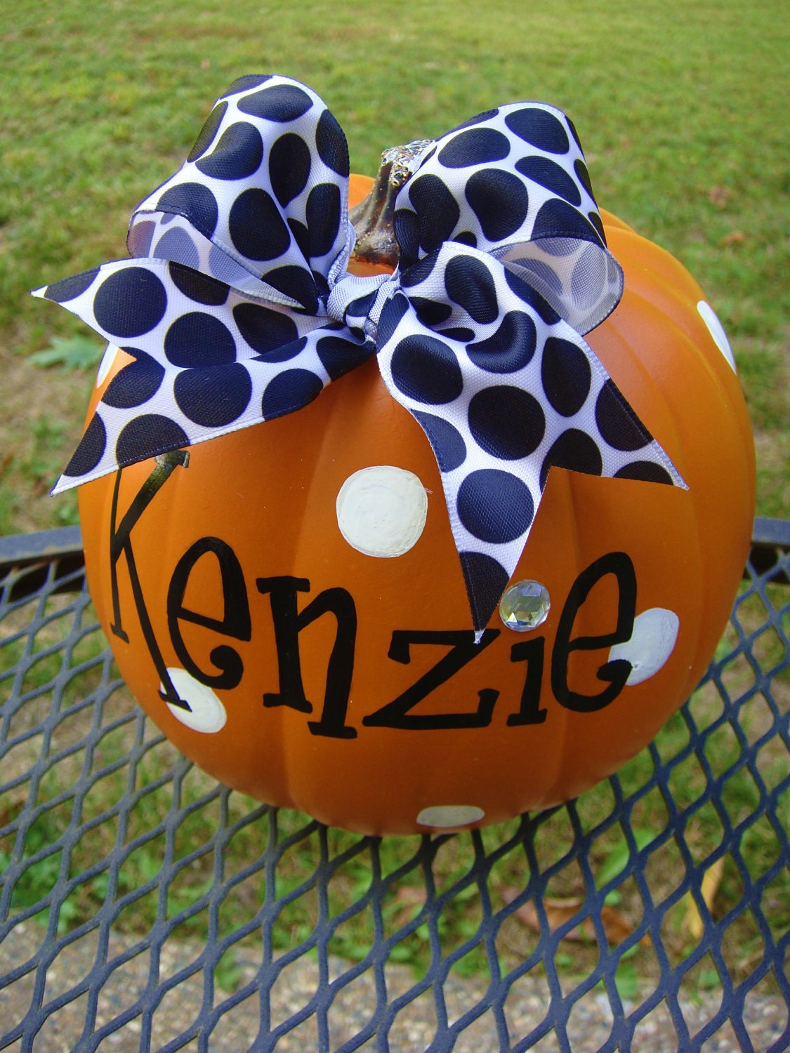 Adorable Bow PUMPKINS - Personalized with Girls Name or Monogram