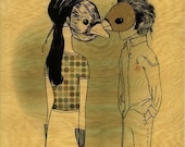 Shy Boy and Shy Girl - Ltd Edition Wood Print