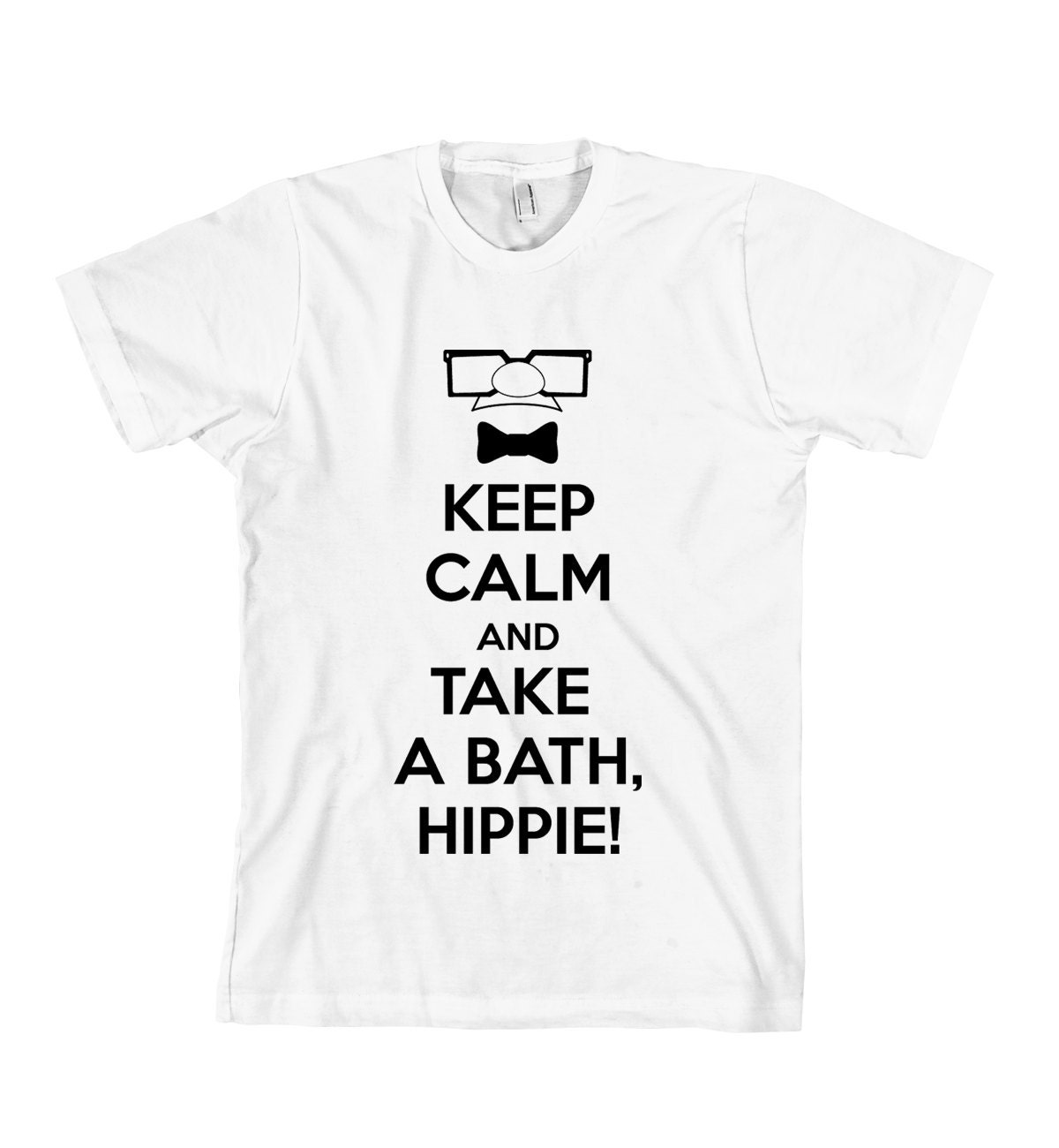 Keep Calm and Take A Bath Hippie T-Shirt Up - Limited Edition - American Apparel Unisex Sizes S, M, L, XL - Custom Color