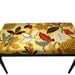 Contemporary Upholstered Bench:  Bedroom Bench in bright yellow floral cotton fabric