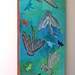 Abstract Painting, DRAGONFLY PANEL, 10x30 Acrylic Canvas, Sliver art for office or home decor