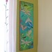 Abstract Painting, DRAGONFLY PANEL, 10x30 Acrylic Canvas, Sliver art for office or home decor