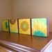 Original Painting, SUNFLOWERS, Four 6x6 acrylic canvas, Home Decor, Floral, Set of 4