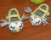 SLEEPY Owl Mary Janes -- Baby Toddler -- Custom Made to Order Slippers
