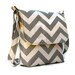Small Messenger Bag Cross Body Shoulder Bag - Gray and White Chevron Zig Zag with Yellow