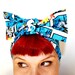 Bow style, Vintage Inspired Head Scarf, Batman, Super Hero, Comic book
