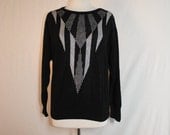 vintage 80s geometric print sweater avant garde black STATEMENT sweater