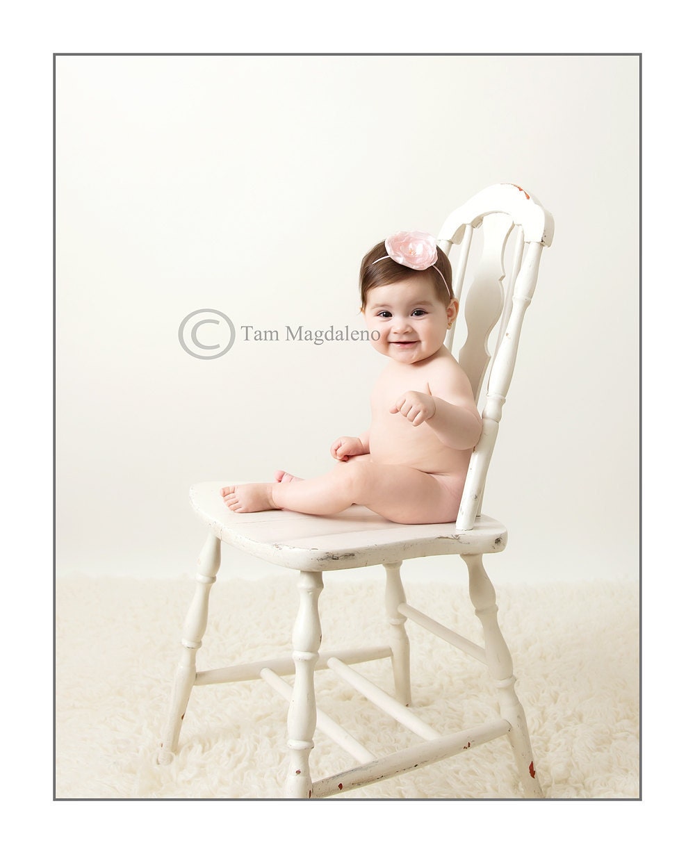 Pink Satin and Tulle Flower with Pink Pearl Center Headband Photography Props Weddings Flower Girls Baby Shower Newborn Infant Tween Adult