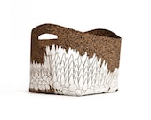 Organizer Bin, basket, white forest print