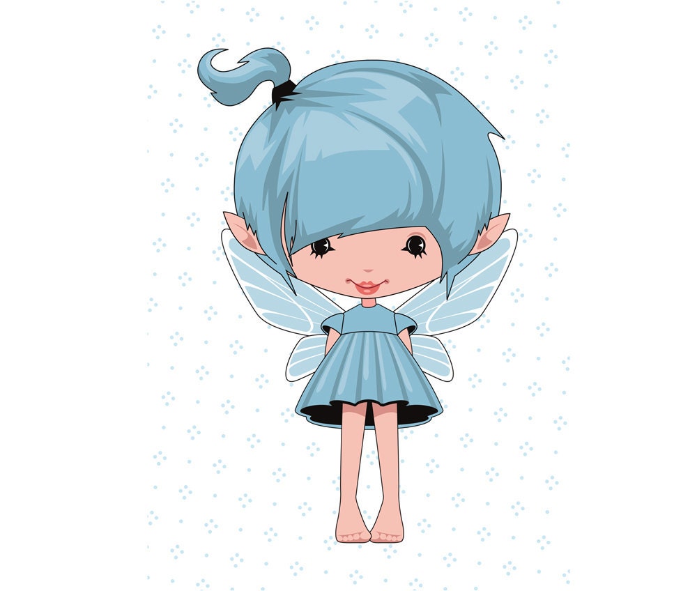 nursery art, Blue Fairy  Illustration for girls