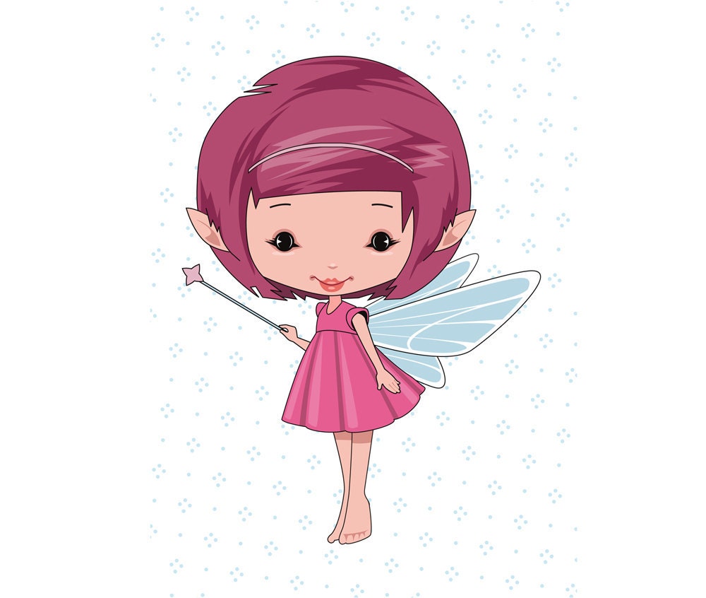 PINK FAIRY art print for babies nursery, girls nursery art,