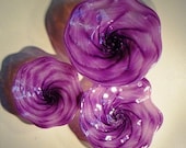 set of 3 handblown amethyst wall platters