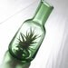 Green Glass Air Plant Vase // Airplant in Small Blown Glass