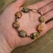 Picasso Jasper Bracelet, jasper and pyrite beads on antiqued brass wire, rustic