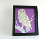 Owl Map Cut - Custom Map of Your Choice Made to Order- 8x10 Original Artwork