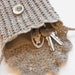 Traveller wallet purse crochet natural linen gray shoulder bag with long strap