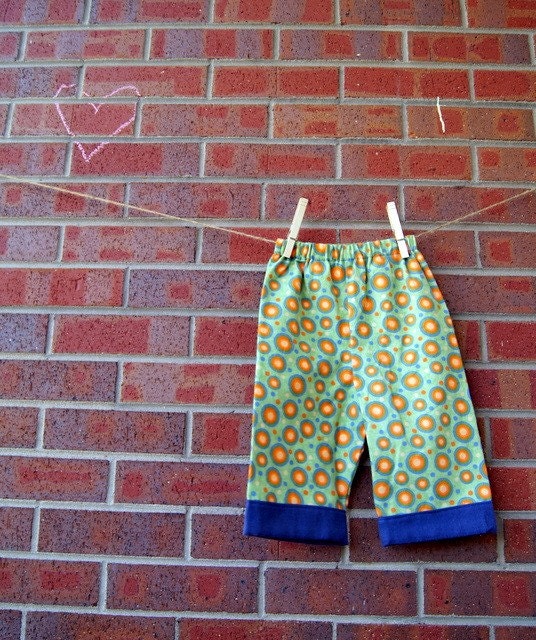Green Flannel Lounge Pants with Orange Dots - Size 18 Months - Last Available
