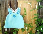 Reversible Pinafore Top for Baby or Toddler - Button Necklace and Whimsical Garden
