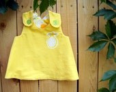 Reversible Pinafore Top for Baby or Toddler - Lemon Love