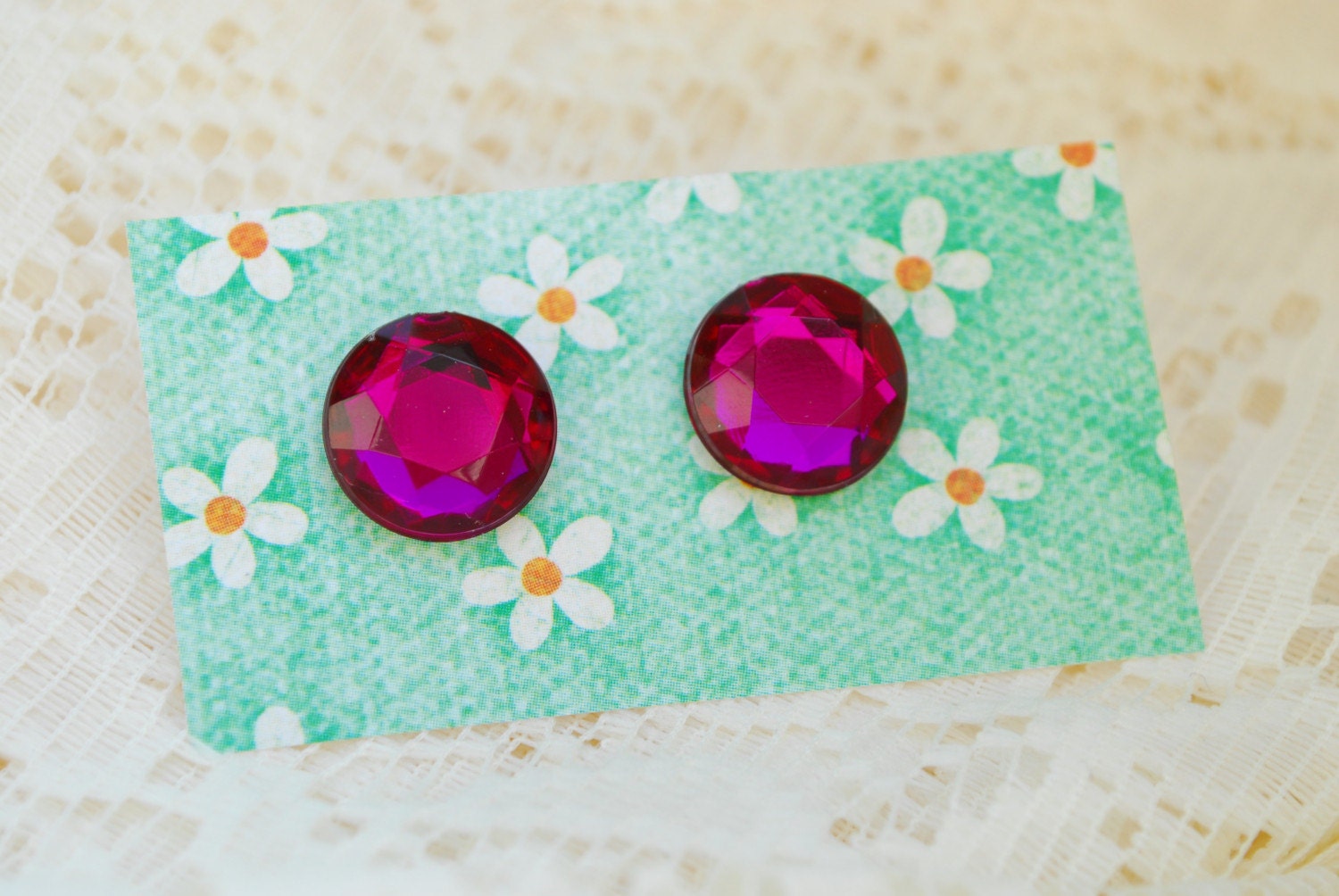 purple post earrings