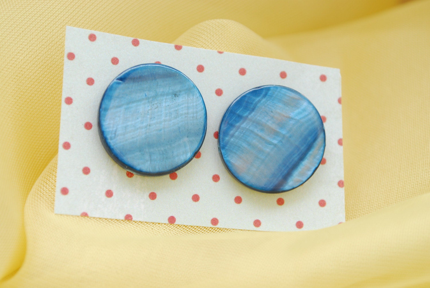 blue pearl post earrings