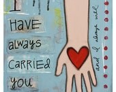 8x8 fine art giclee print: ALWAYS CARRIED