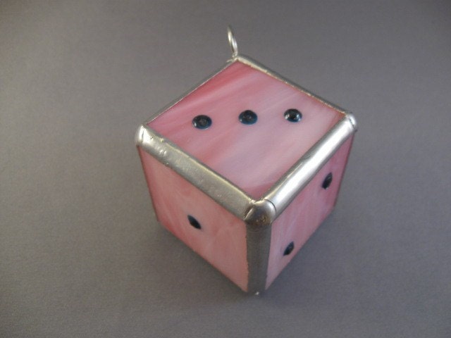 d6 ornament in stained glass