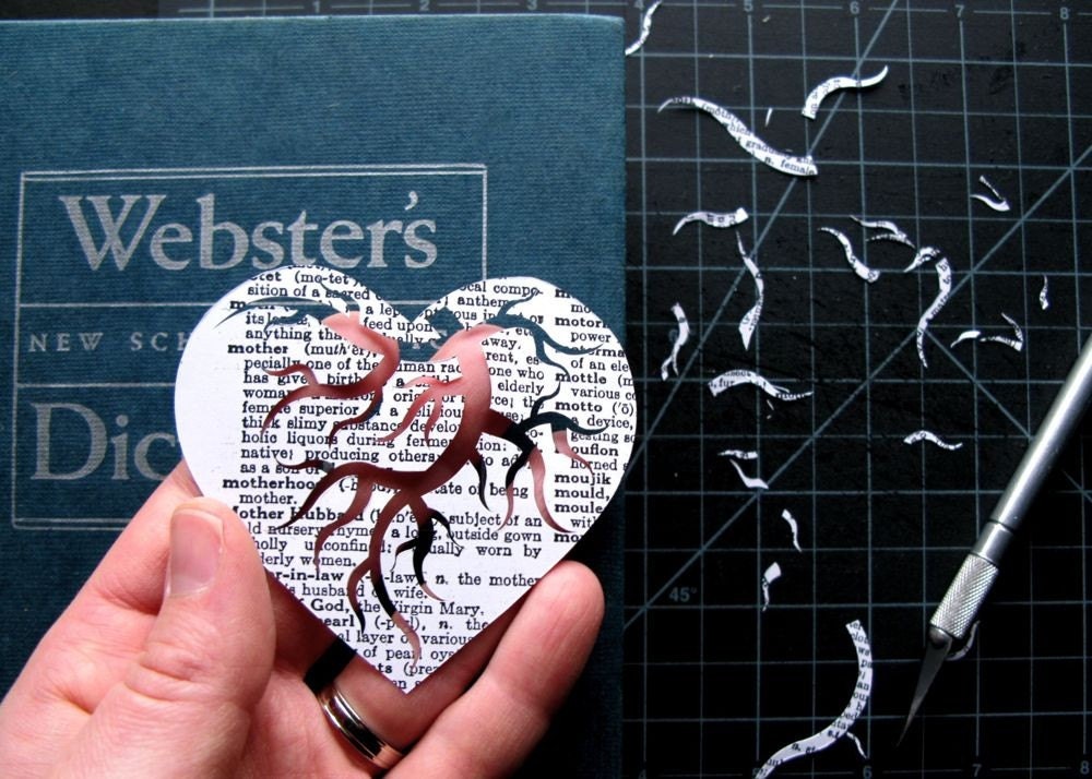Pick A Word. Custom Definition PaperCut Mounted on Wooden Block. Original Hand Cut Dictionary Art by PaperCutWorks