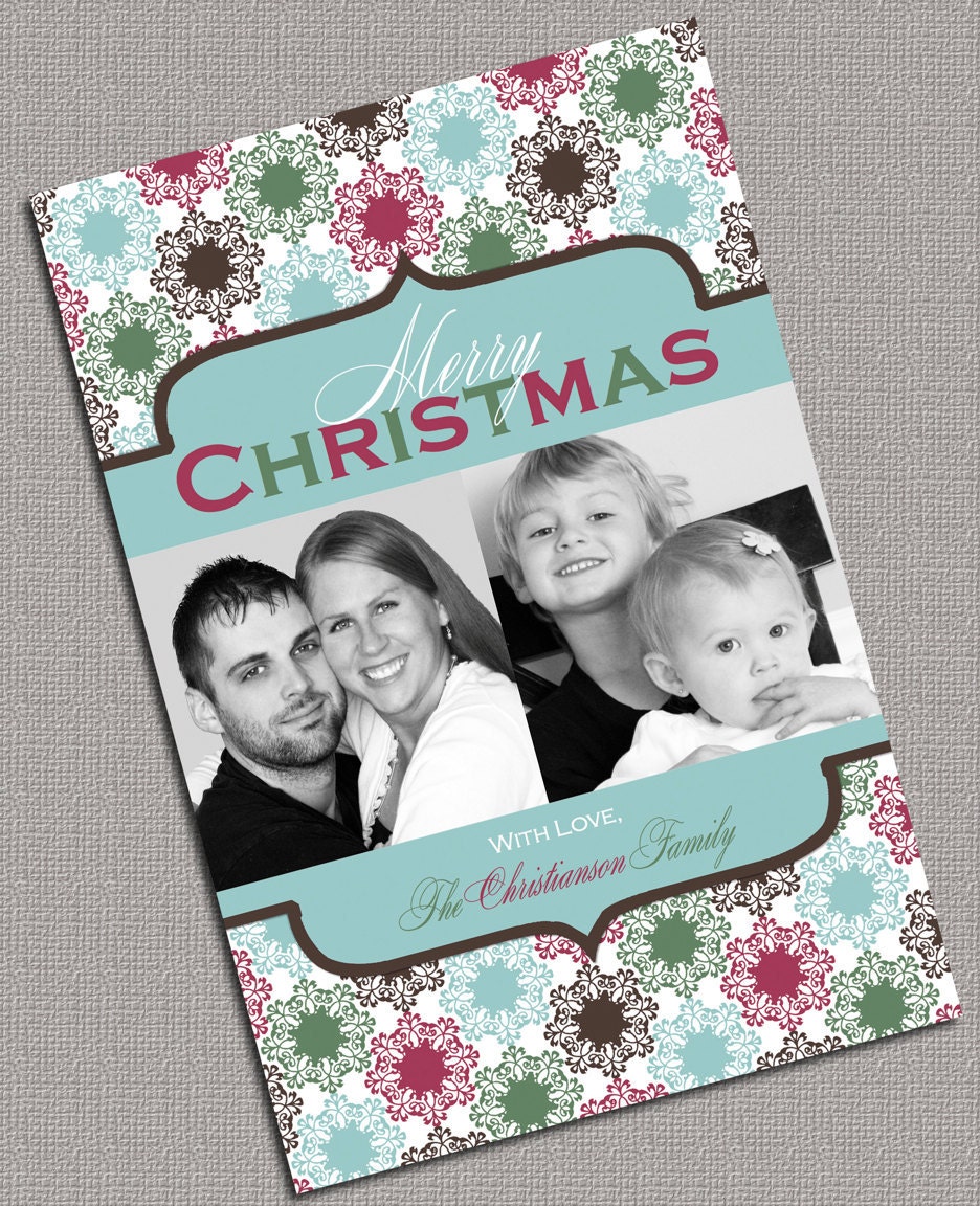 Custom Photo Christmas Cards, printable, multicolored - 453