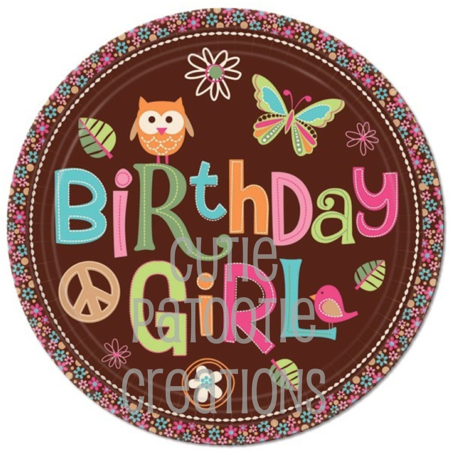 Hippie Chick Birthday Girl T-Shirt or Onesie Personalized Il_170x135