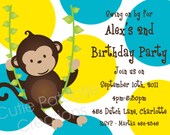 Monkey Birthday Invitations Monkey Invitation Mod Monkey Boy Printable