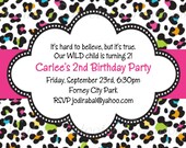 Pink Leopard Print Birthday Invitation Pink Leopard Print Invitations Printable or Printed Il_170x135