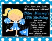Cheerleading Birthday Invitation Cheer Invitations CHOOSE your TEAM COLORS Printable or Printed Il_170x135
