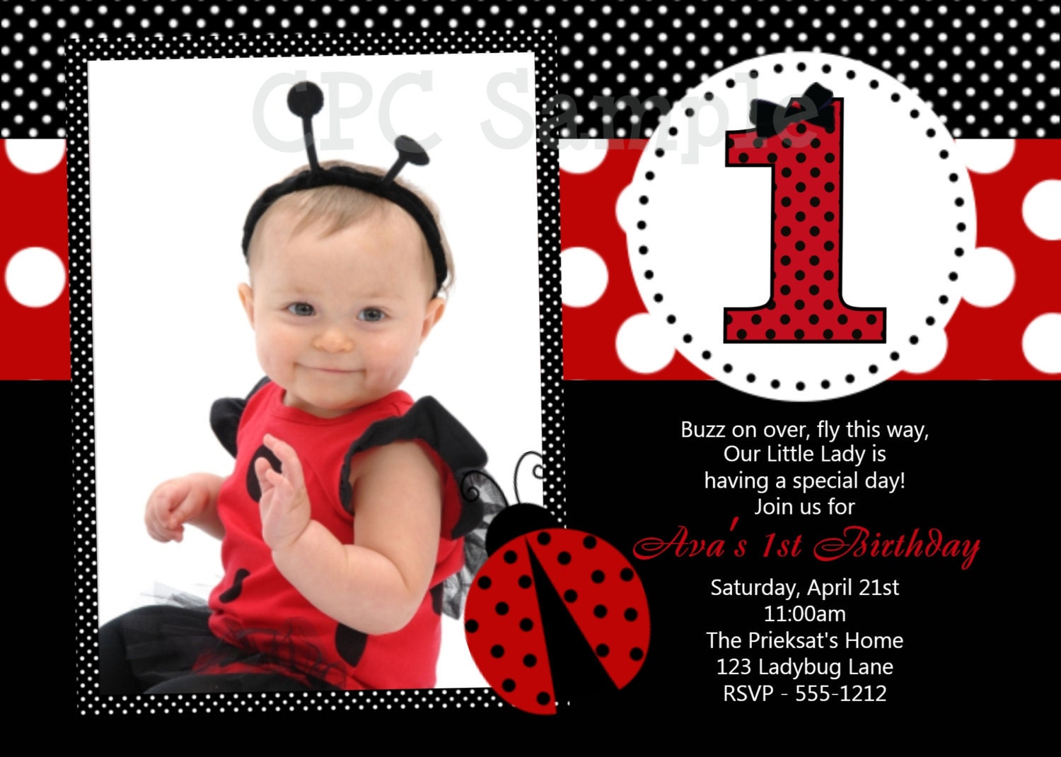Ladybug Birthday Invitation Ladybug Birthday Party Invitation Printable Il_170x135