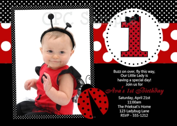 Ladybug Birthday Invitation Ladybug Birthday Party Invitation Printable Il_570xn