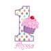 Personalized Cupcake Birthday Party Polka Dot Tshirt or Onesie