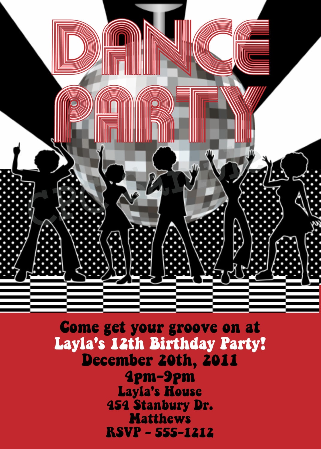 Disco Ball Invitation Dance Party Birthday Invitation Disco Dance Party Invite Printable Digital