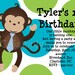 Boy Mod Monkey Birthday Invitation Boy Mod Monkey Birthday Party Invite Printable Digital