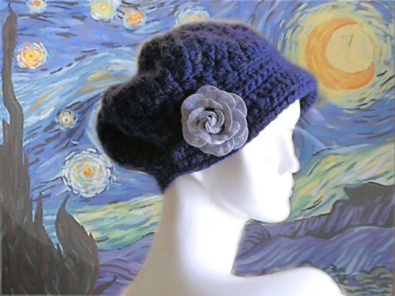 Starry Night Bonnet Crochet Hat Pattern PDF
