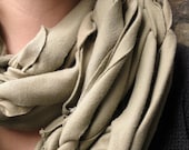 extra long upcycled tshirt scarf- shades of beige- earth and stone