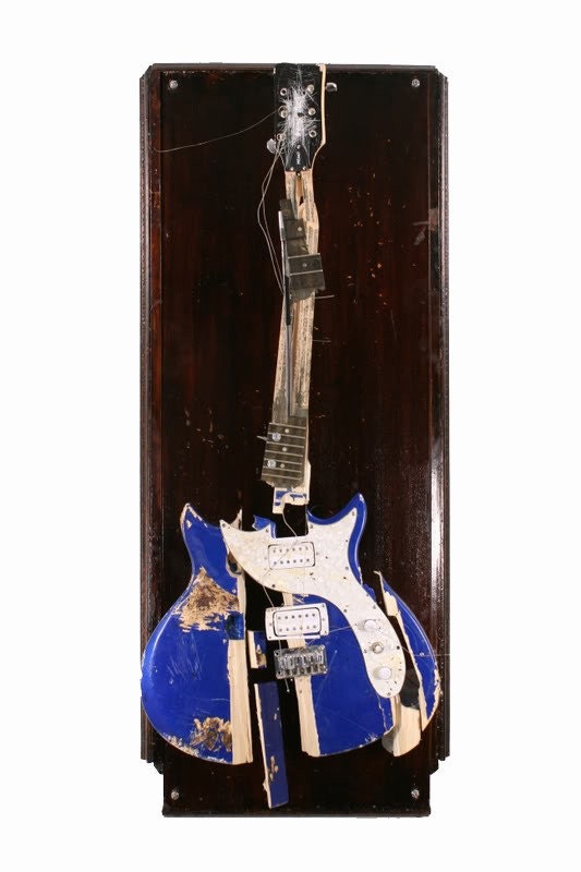 Ray Davies Full Size Smashed Guitar Sculpture