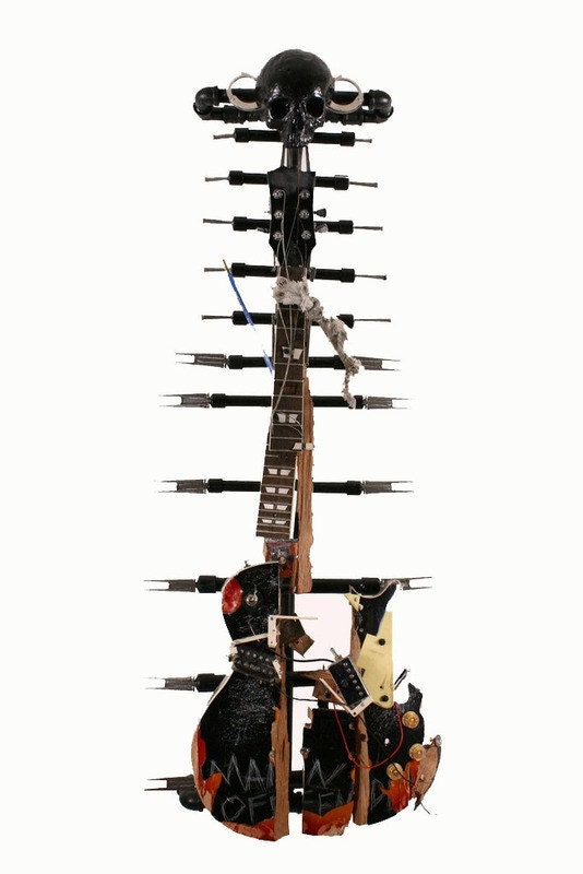 Keith Richards Full Size Smashed Guitar Sculpture