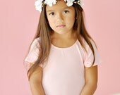 White Flower Hair Wreath, flower girl head piece, flower girl headband,  flower girl hair accessories