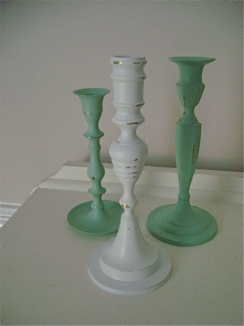 Coastal Bliss, Boho Chic Brass Candlesticks